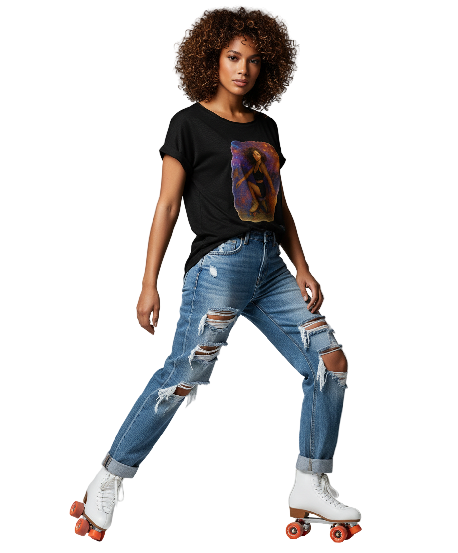 Skate art 0.1 - Ladies Long Slub Tee