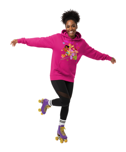 Roll and love - adult kids print Womens College Hoodie (AWDis)