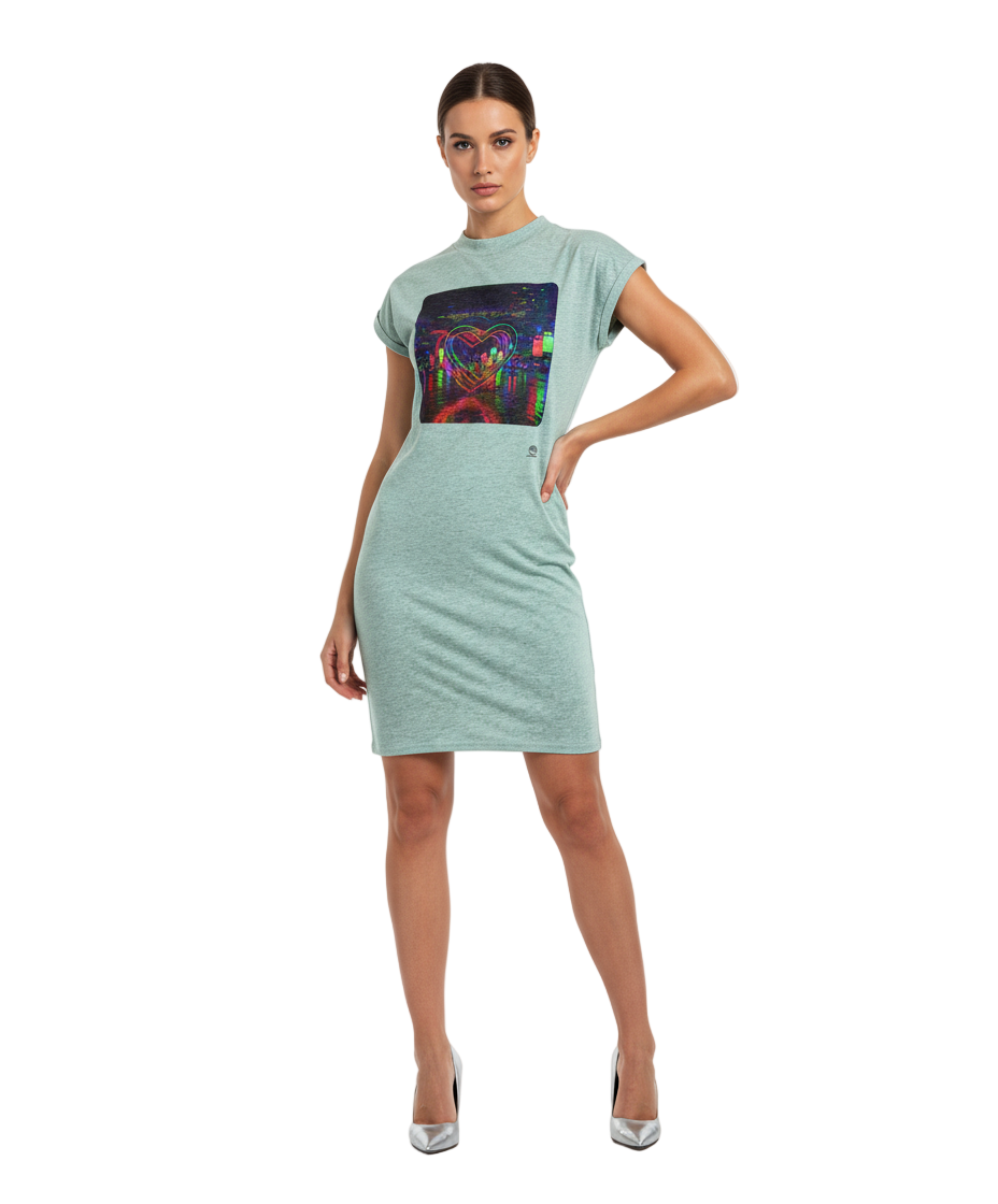 Trip in the city of love 0.0 - Ladies Turtle Extended Shoulder Dress