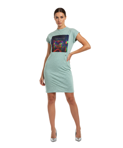 Trip in the city of love 0.0 - Ladies Turtle Extended Shoulder Dress