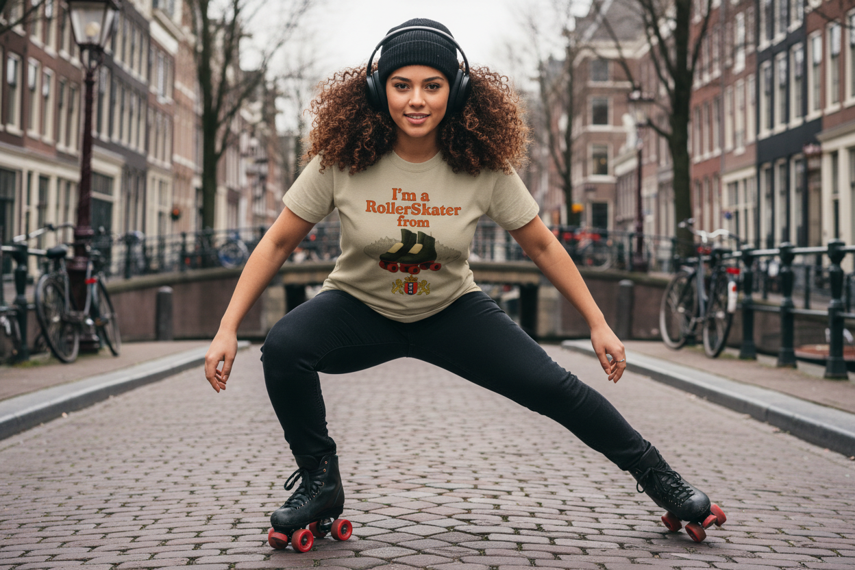 Im a RollerSkater from Amsterdam - T-Shirt Round Neck (Heavy)