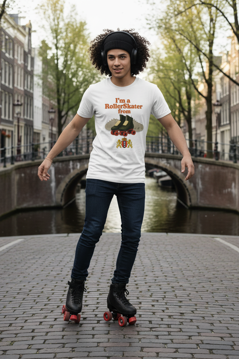 Im a RollerSkater from Amsterdam - T-Shirt Round Neck (Heavy)