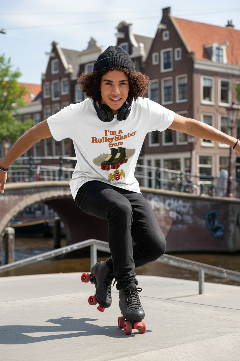 Im a RollerSkater from Amsterdam - T-Shirt Round Neck (Heavy)