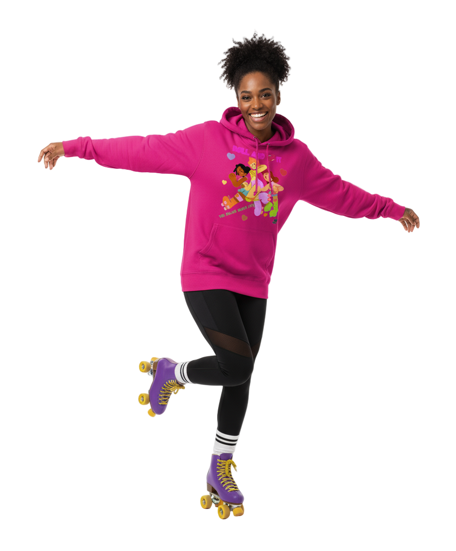 Roll and love - adult kids print Womens College Hoodie (AWDis)