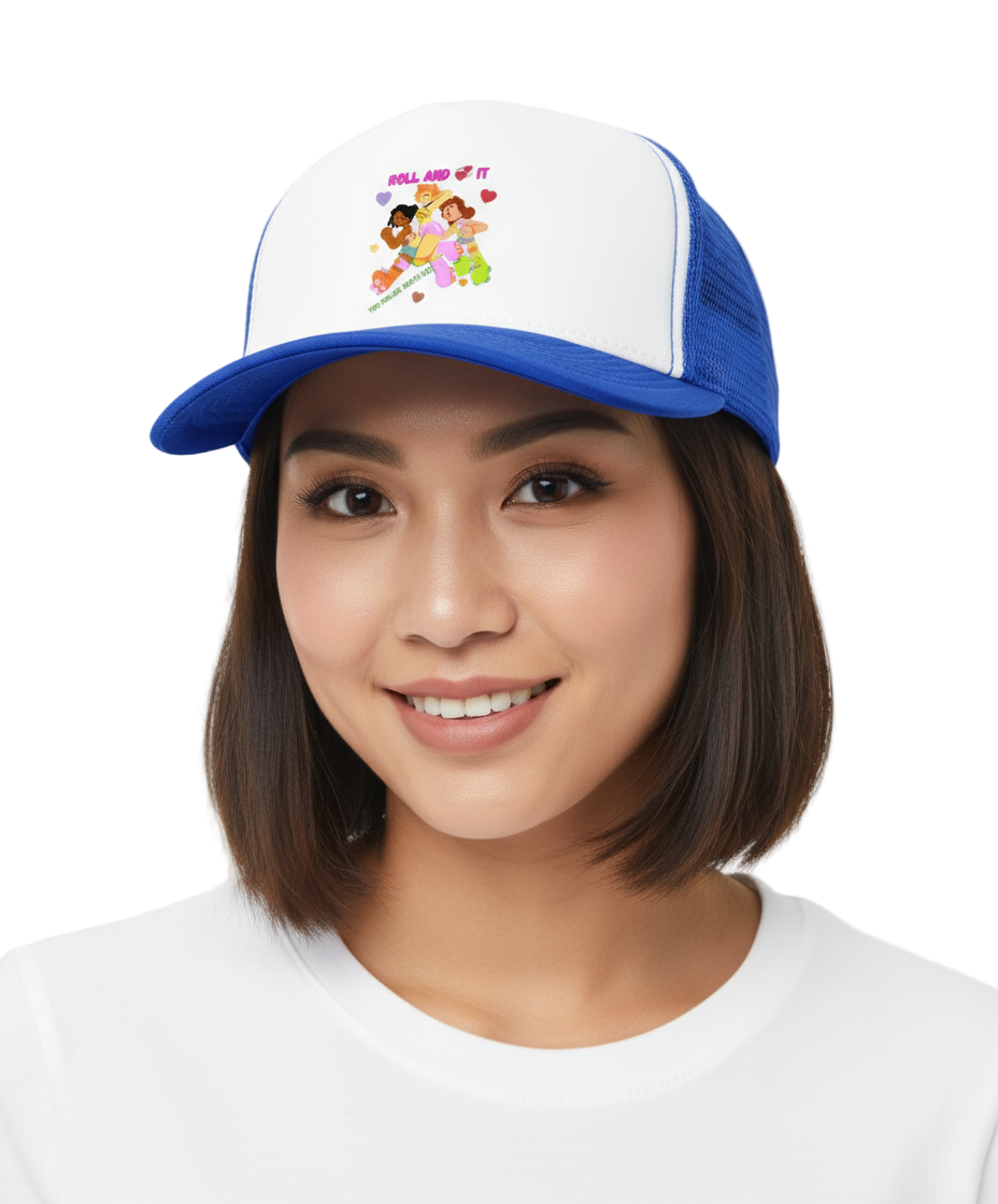 Roll and love - adult kids print - Snapback Trucker Cap