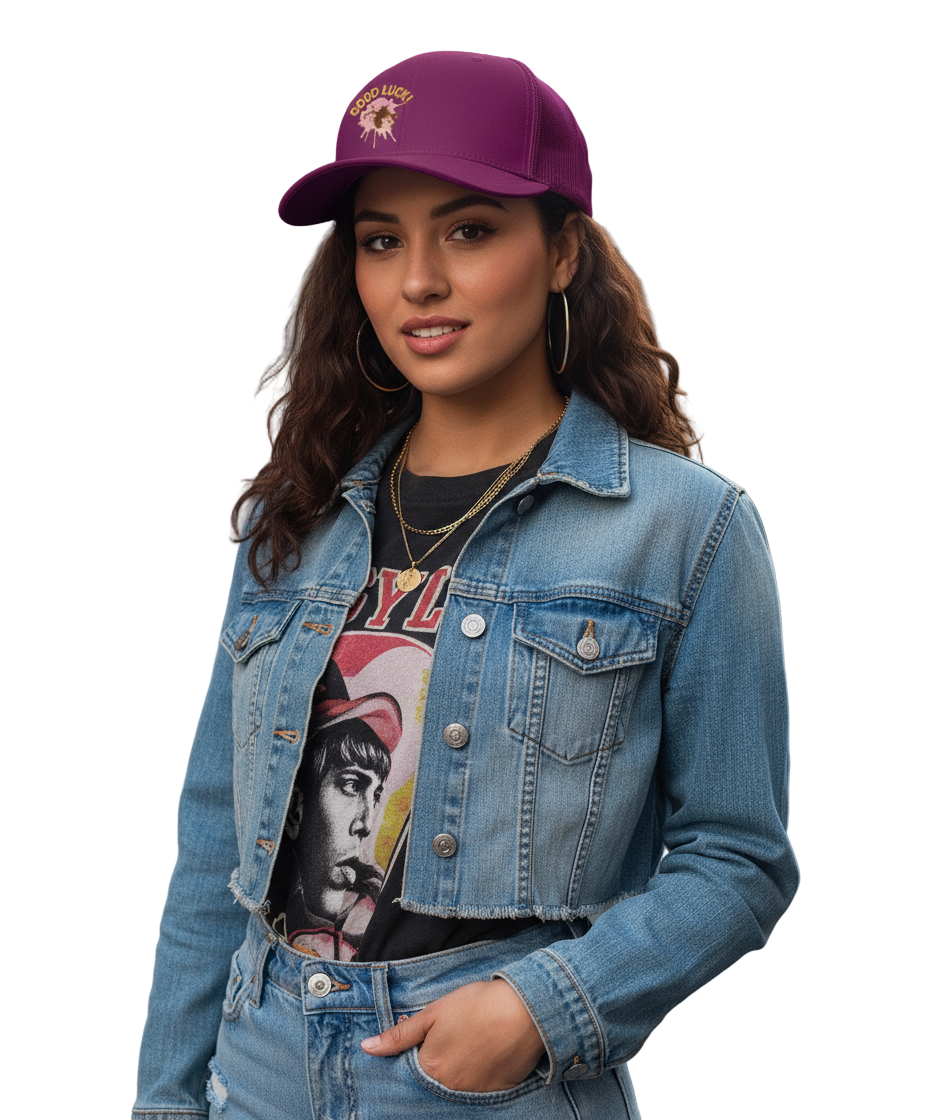 Snapback Rapper Cap Borduring Vogeldruppels met  GOOD LUCK!