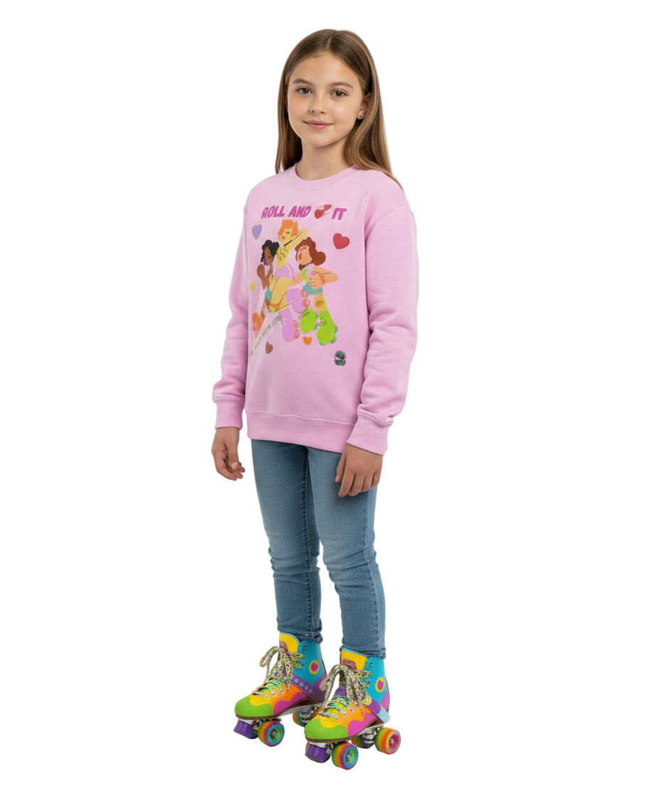 Roll and love it - Kids Sweatshirt (AWDis)